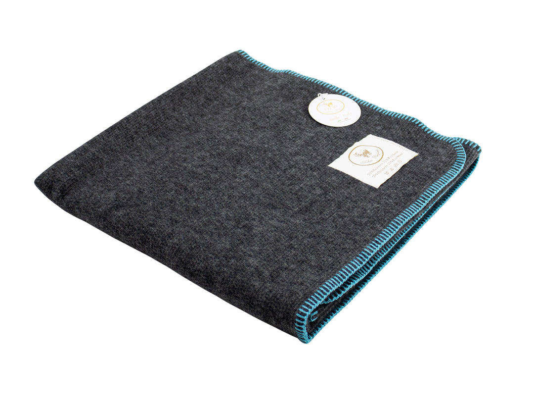Coperta per culla lana e cashmere antracite