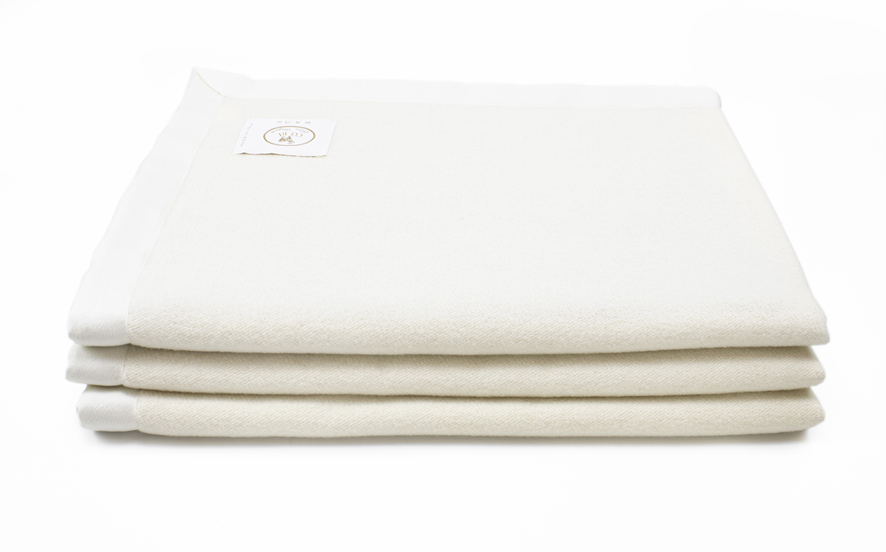 Coperta AIDA Lana e Seta Bianco naturale / King Size 270x230 - Coperte Beige - CO.BI Cashmere 340 € CoBi