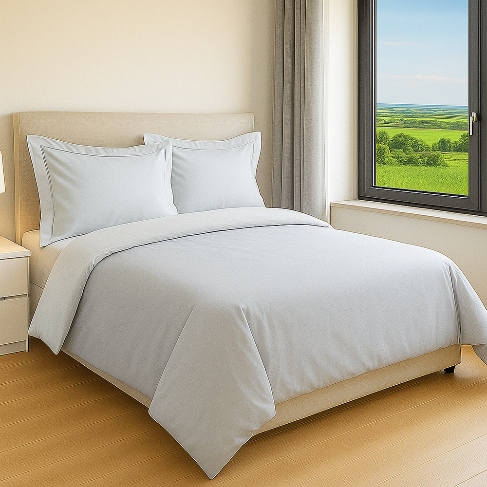 Completo Copripiumone Cotone Percalle Double face ANACLETO Sacco 250x200x40 cm / Grigio chiaro - 161 € CoBi Cashmere