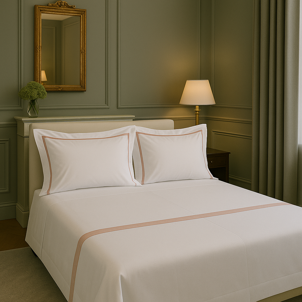 Completo Lenzuola Raso Superior Cotone GIORGIA Rosa chiaro / Matrimoniale 260x260 - antico - CO.BI 287 € CoBi Cashmere