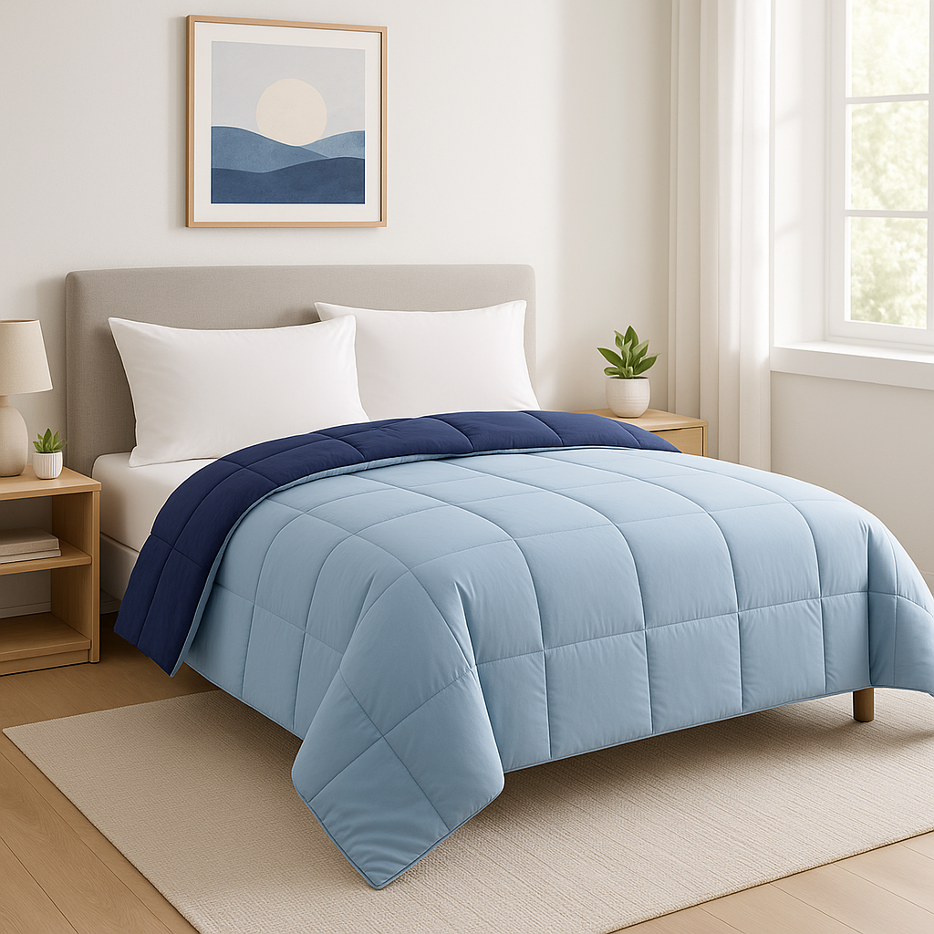 Trapunta Trapuntino leggero in double face Azzurro / 270x260 cm - CO.BI 296 € CoBi Cashmere