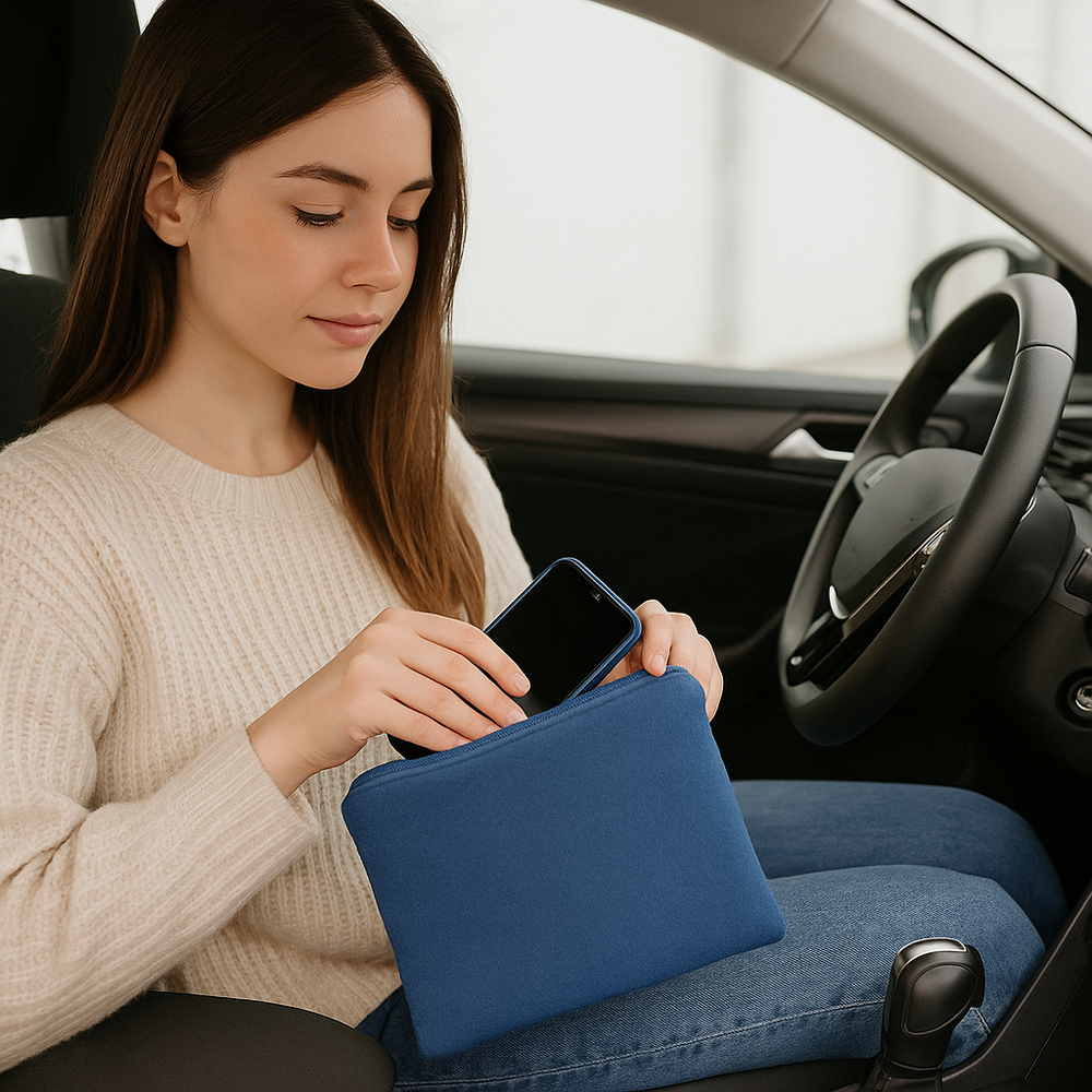 porta oggetti blu chiaro di cashmere