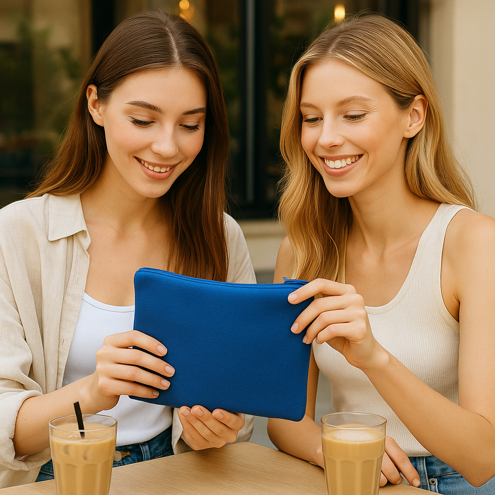 borsetta bluette di cashmere