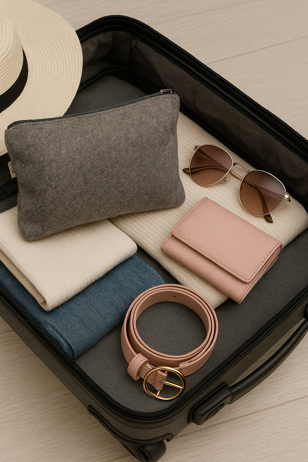 porta oggetti da viaggio grigio