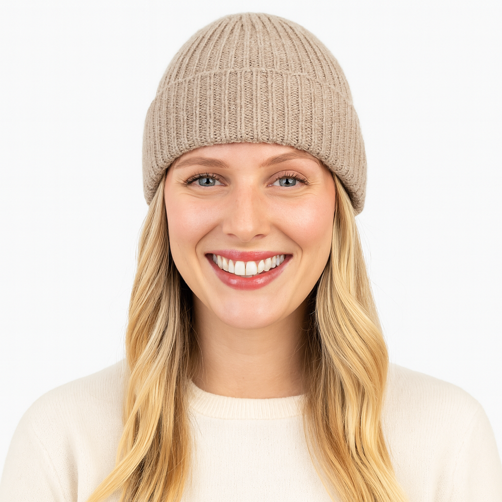 Cuffia di cashmere marrone