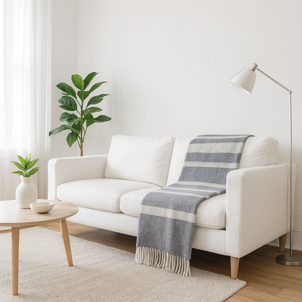 Plaid SATURNO Puro Cashmere Grigio/Greggio - CO.BI bianco tessuto biposto divano in legno 445 € CoBi