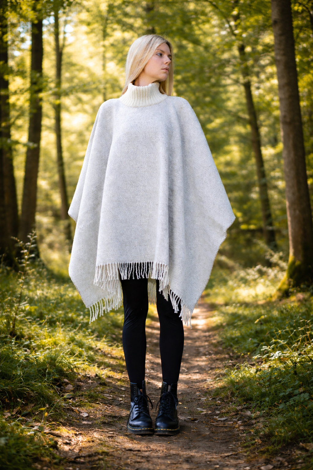 Luxury Cashmere & Wool Poncho | Made in Italy Women's Wrap