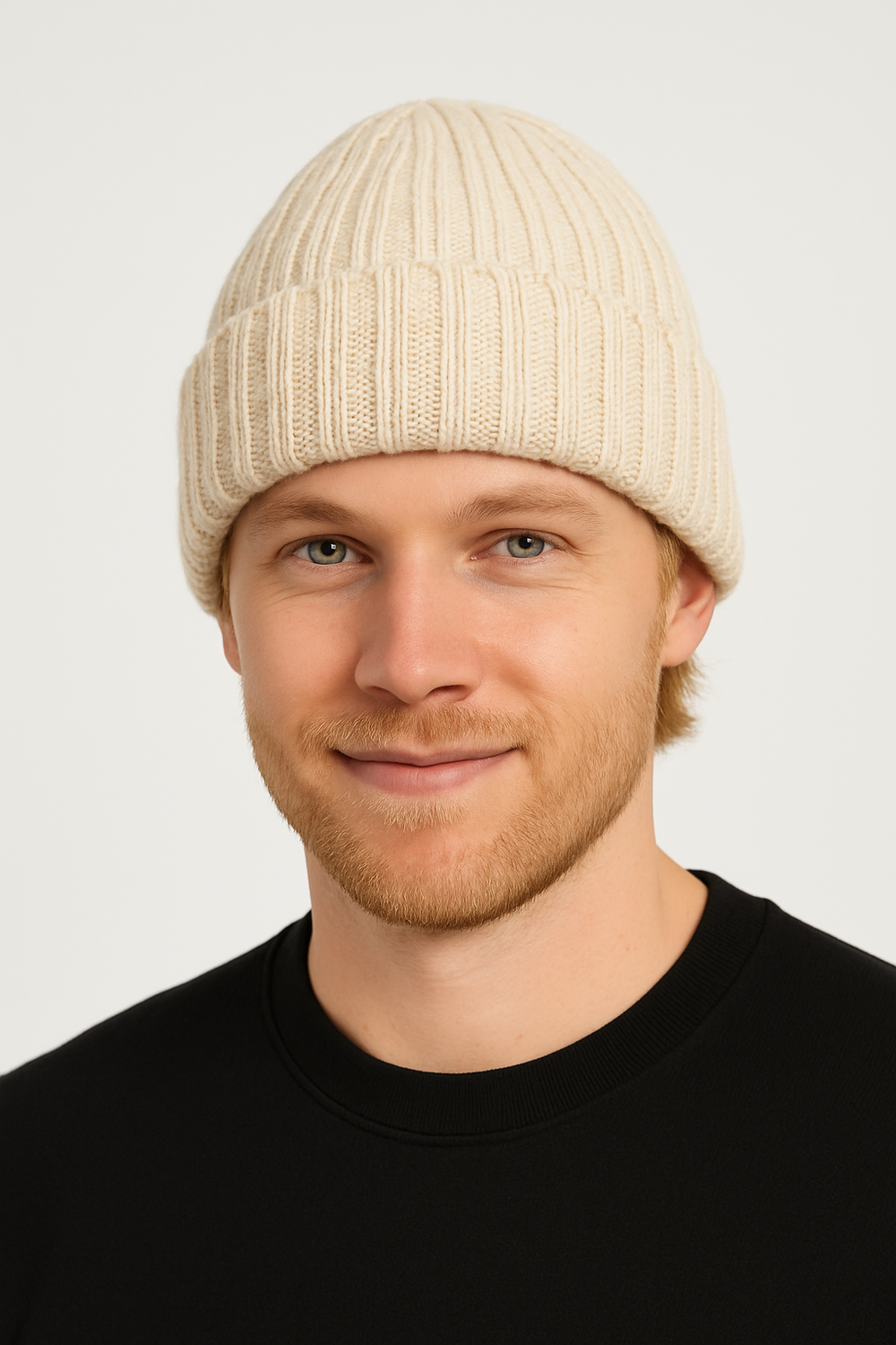 Cuffia di Cashmere color avorio