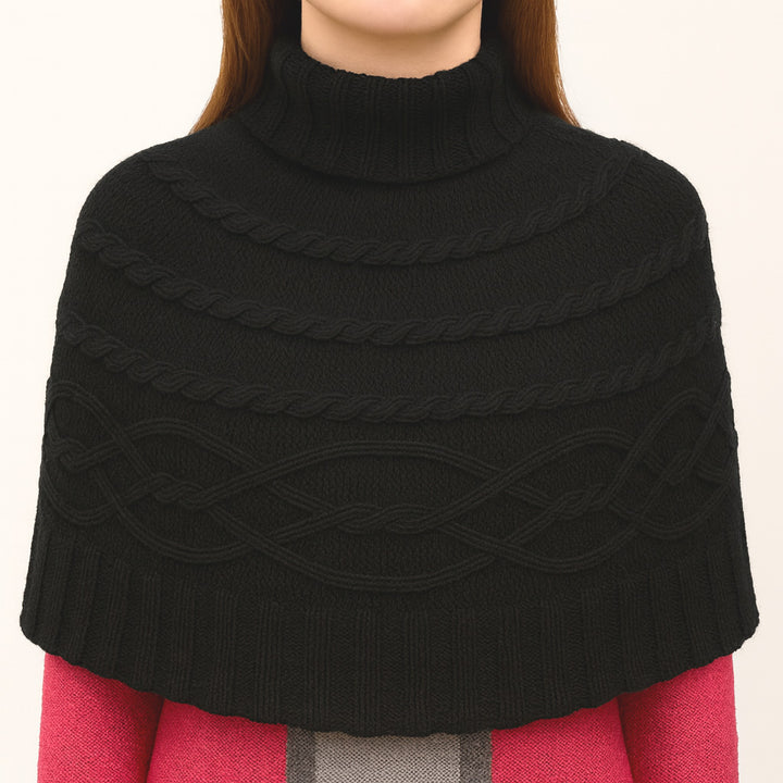 Coprispalle Mantella in maglia Puro Cashmere Nero / Taglia unica - Poncho Grigio chiaro - CO.BI 120 € CoBi