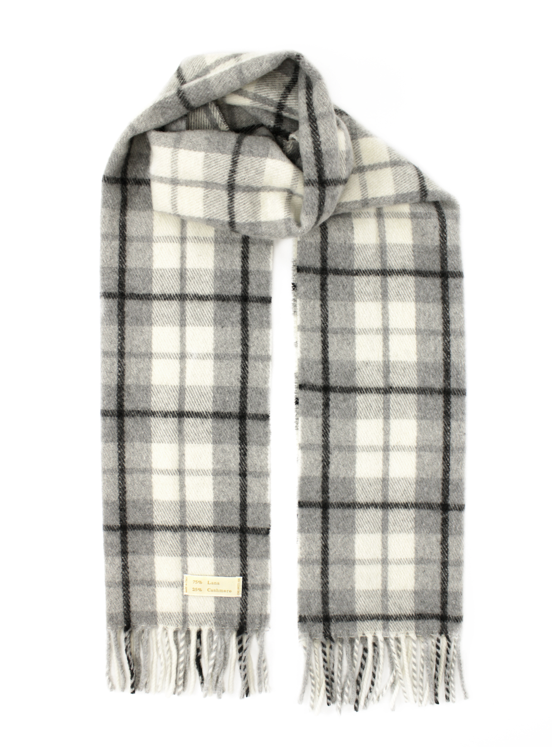 Sciarpa GOLF Cashmere e Lana Grigio chiaro / 35x180 - Beige - CO.BI accogliente plaid sciarpa nero bianco 70 € CoBi