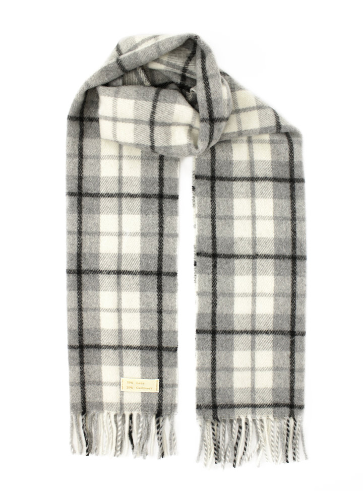 Sciarpa GOLF Cashmere e Lana Grigio chiaro / 35x180 - Beige - CO.BI accogliente plaid sciarpa nero bianco 70 € CoBi