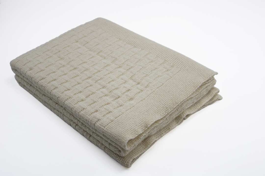 Plaid OSCAR Cashmere e Lana Bianco naturale - CO.BI luce grigio strutturato maglia coperta 255 € CoBi