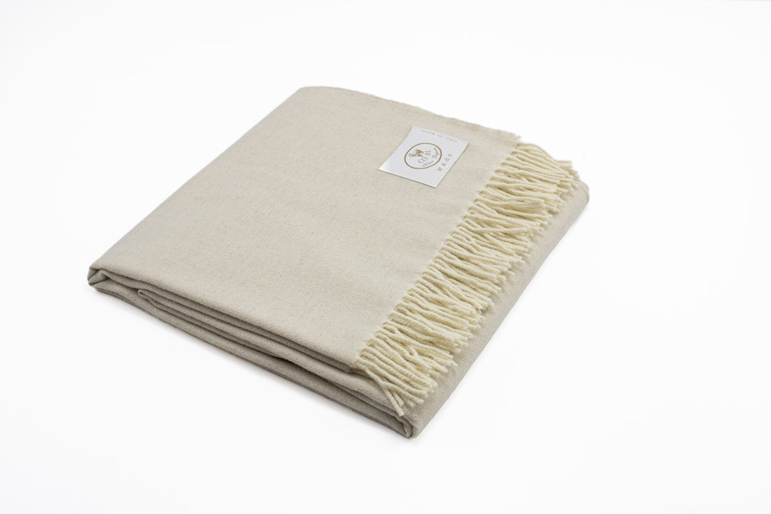 Plaid PAOLINO Lana Cashmere e Lino Beige - CO.BI 250 € CoBi