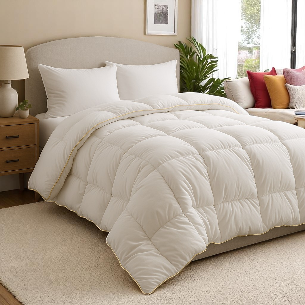 BPC Piumino Matrimoniale Piuma Di Lusso, 100% Cotone Organico Piumone Piuma Per 4 Stagioni 220x240 Cm Piumini Matrimoniali D Oca Ultra Soft Hotel Collection Conforme A Oeko Tex E Rds BPC Piumino Matrimoniale Piuma Di Lusso, 100% Cotone Organico Piumone Piuma Per 4 Stagioni 220x240 Cm Piumini Matrimoniali D Oca Ultra Soft Hotel Collection Conforme A Oeko Tex E Rds