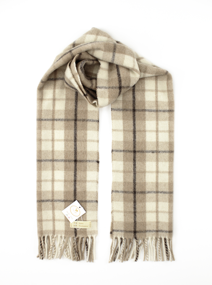 Sciarpa GOLF Cashmere e Lana Beige / 35x180 - CO.BI beige plaid lana sciarpa frangia 70 € CoBi