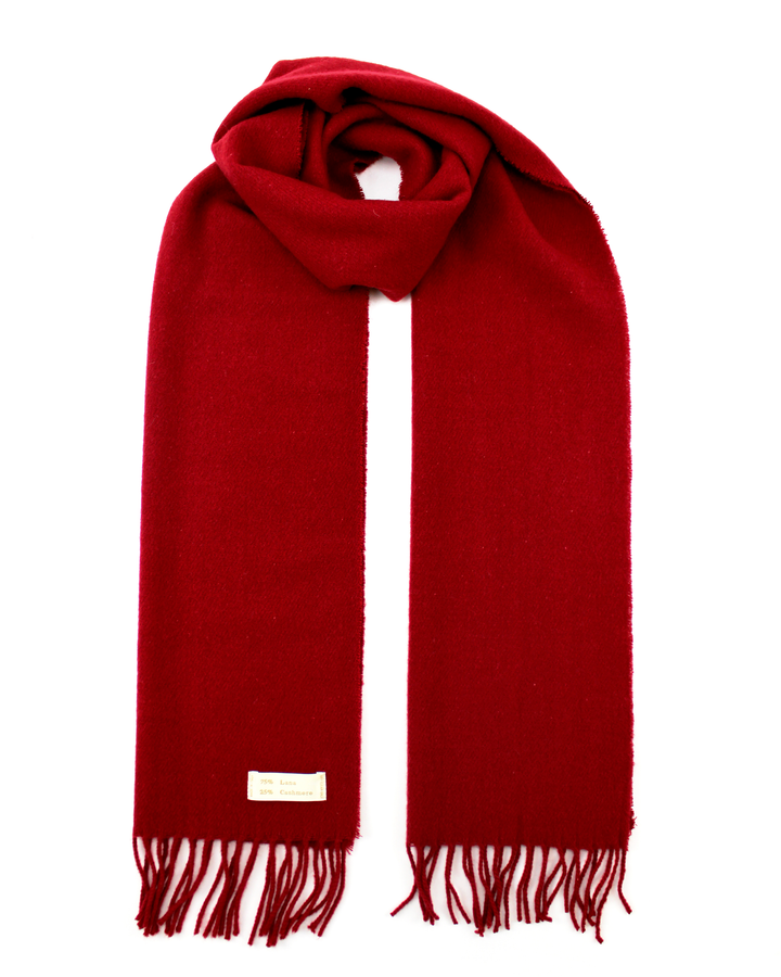 Sciarpa EOLO Cashmere e Lana 35x180 / Bordeaux - Azzurro - CO.BI solido rosso frangiato sciarpa 59 € CoBi