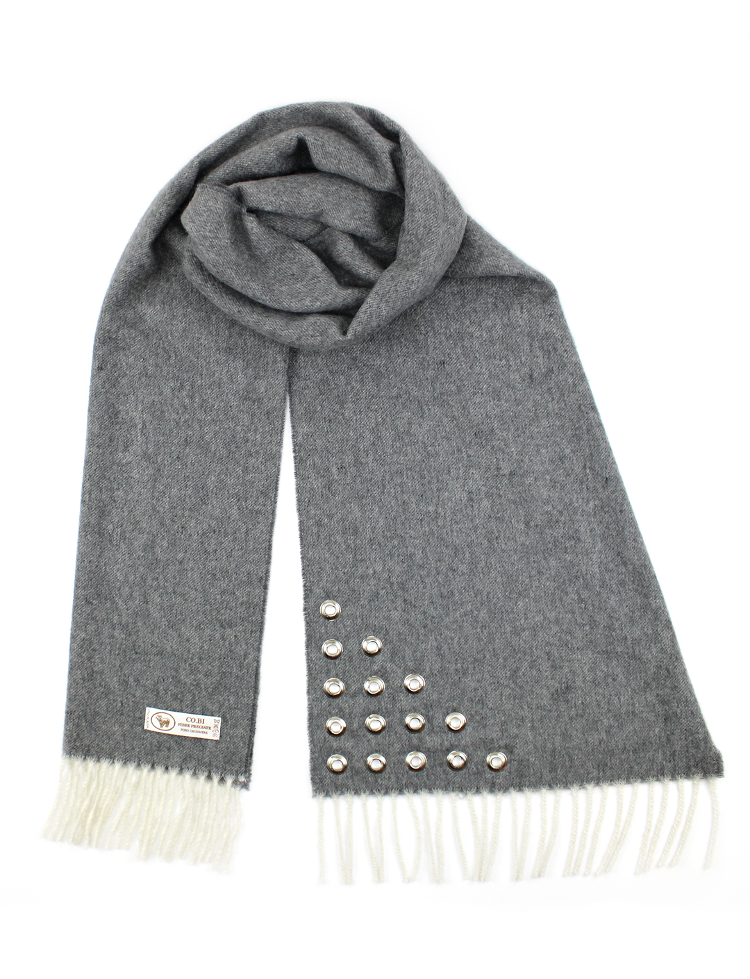 Sciarpa ABBIE Puro Cashmere Grigio Medio / 35x180 - Ciclamino - CO.BI grigio lana sciarpa bianco frangia 108,50 €