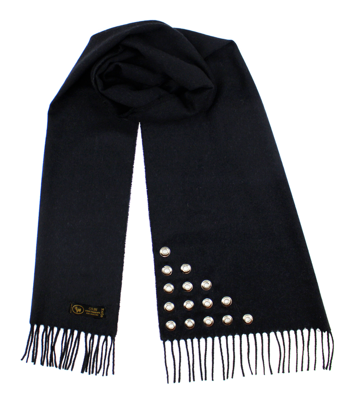 Sciarpa ABBIE Puro Cashmere Nero / 35x180 - Ciclamino - CO.BI nero cachemire sciarpa frangia stallone 108,50 €