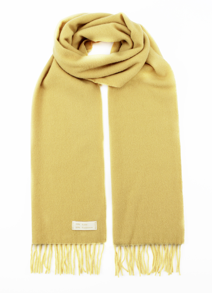 Sciarpa EOLO Cashmere e Lana 35x180 / Oro - Azzurro - CO.BI solido color oro cachemire sciarpa frangiato 59 € CoBi