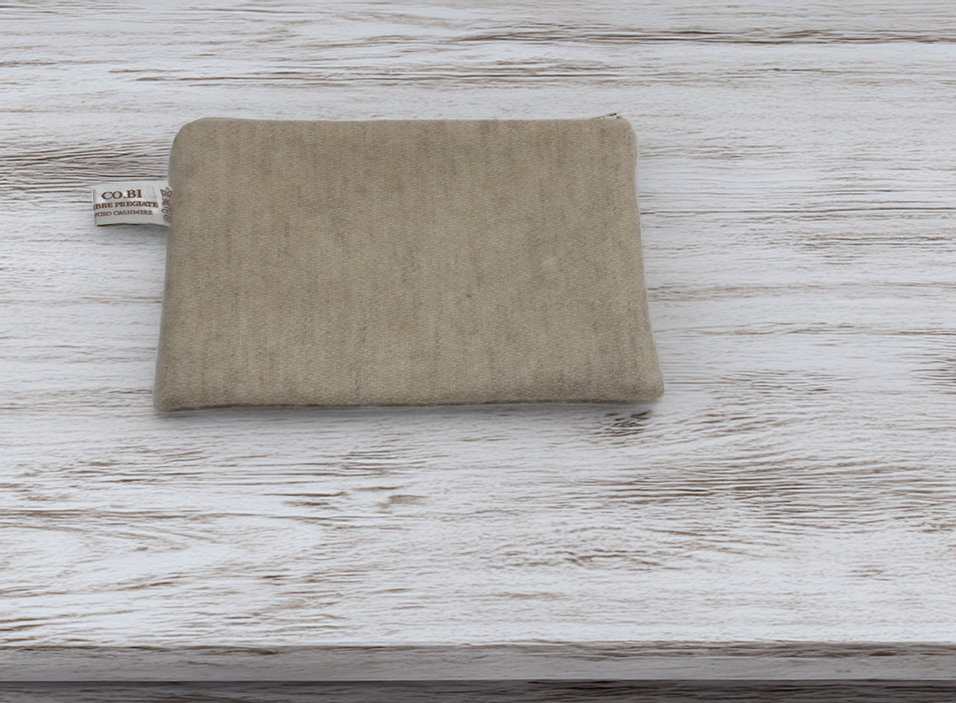 Pochette - Astuccio Extralarge in Puro Cashmere colore tortora Beige / 30x20 - astuccio - 49 € CoBi