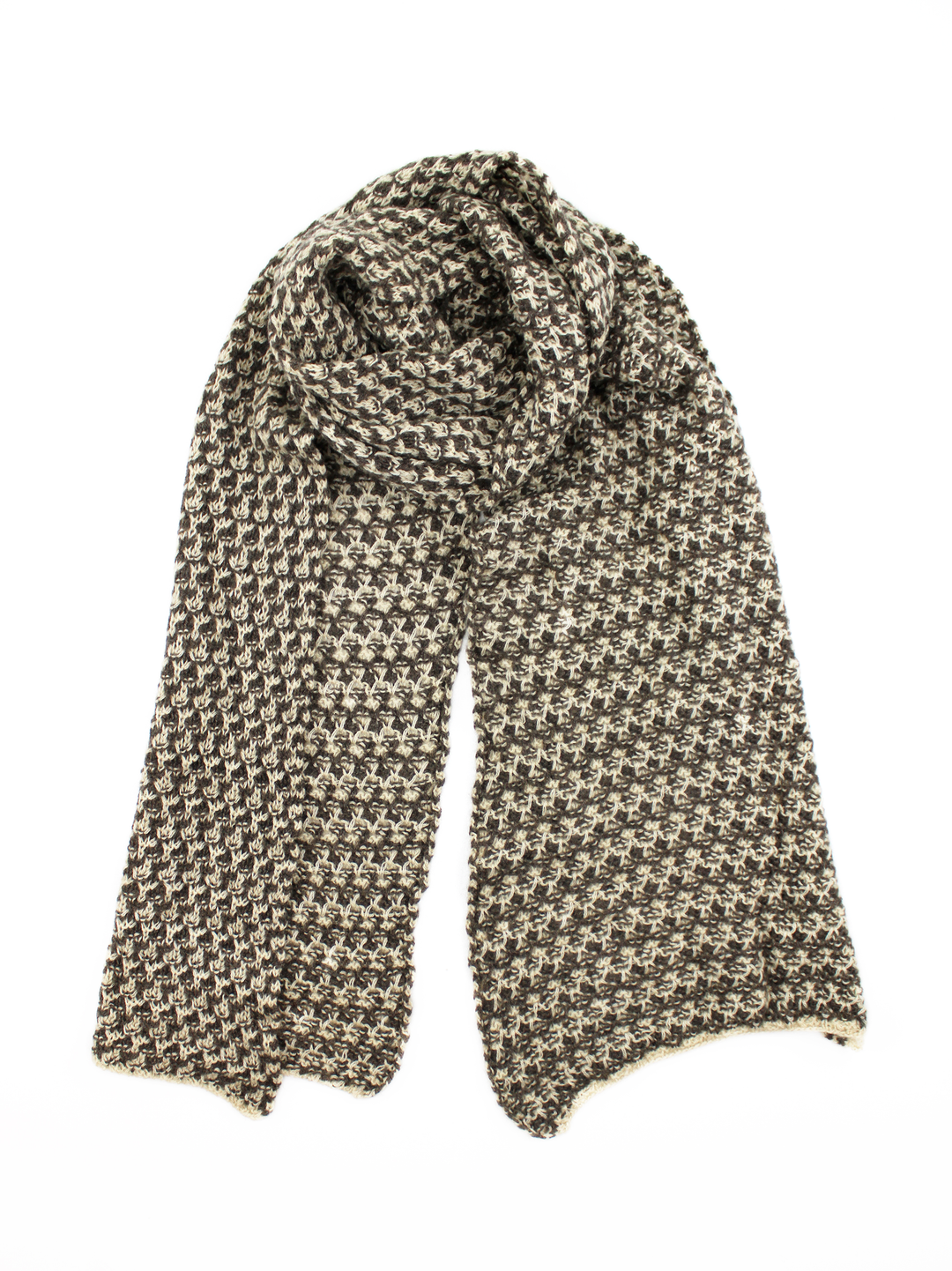 Sciarpa FLOWER Puro Cashmere Brown/Tortora / 30x180 - CO.BI nero bianco pied de poule modello maglia 119 € CoBi