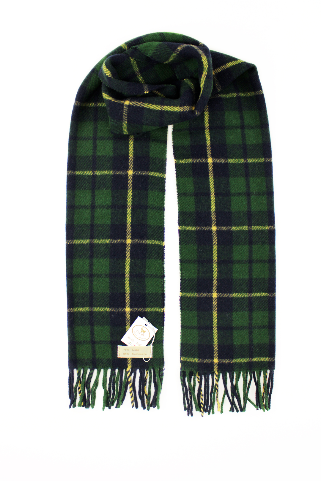 Sciarpa GOLF Cashmere e Lana Verde scuro / 35x180 - Beige - CO.BI verde marina plaid lana sciarpa 70 € CoBi