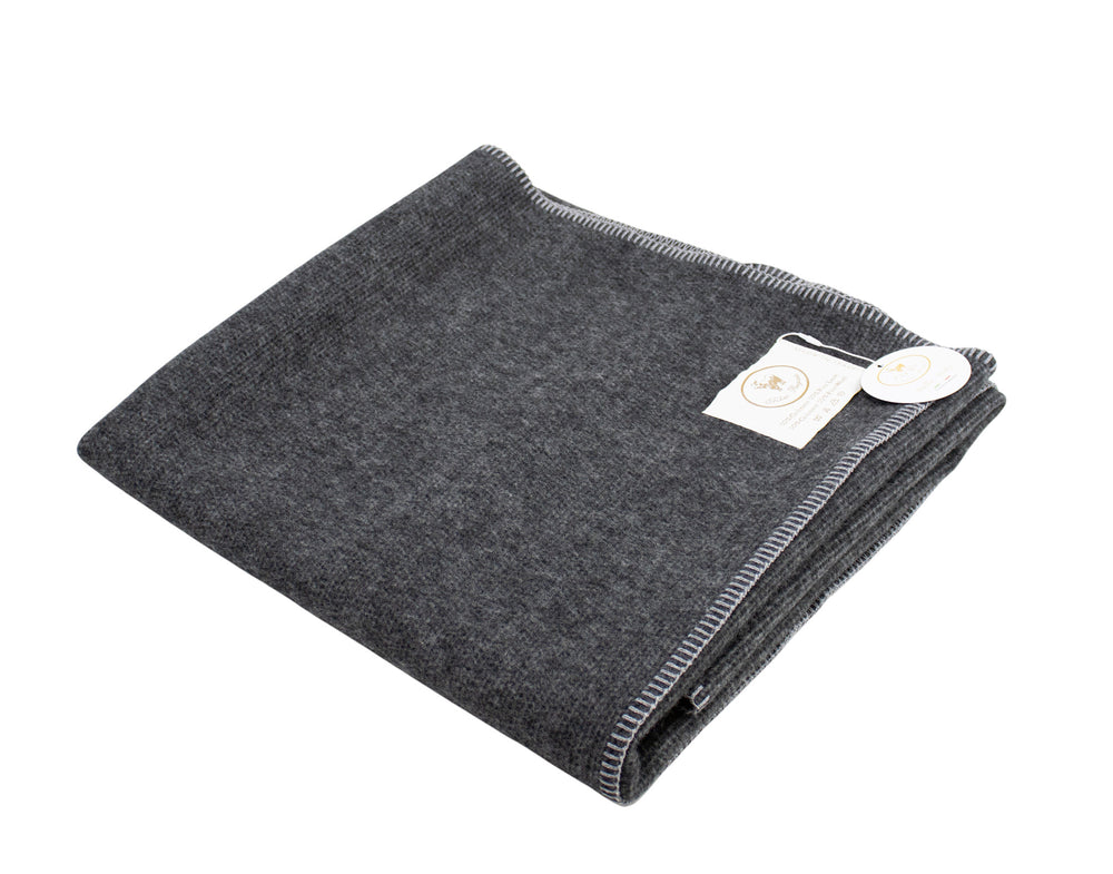 Copertina ANTRACITE Punto Cavallo Lana e Cashmere Nero / Lettino 110x110 cm - Coperte Baby Antracite 90 € CoBi