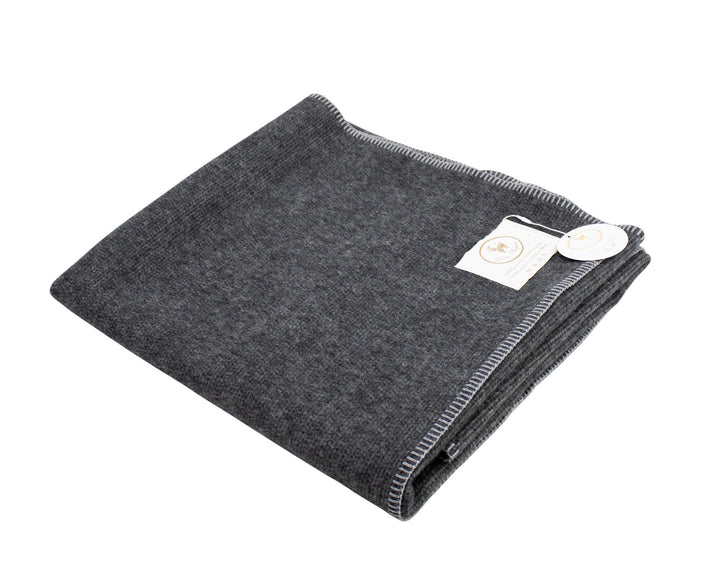 Copertina ANTRACITE Punto Cavallo Lana e Cashmere Nero / Lettino 110x110 cm - Coperte Baby Antracite 90 € CoBi