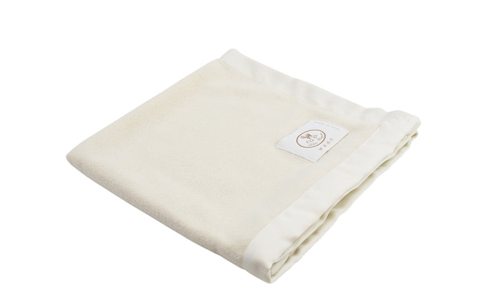Coperta per lettino lana e seta bianca