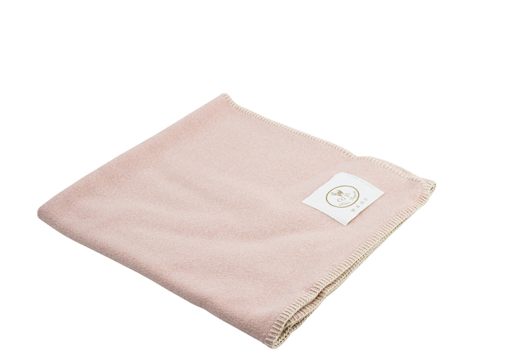 Coperta per lettino in lana e seta rosa