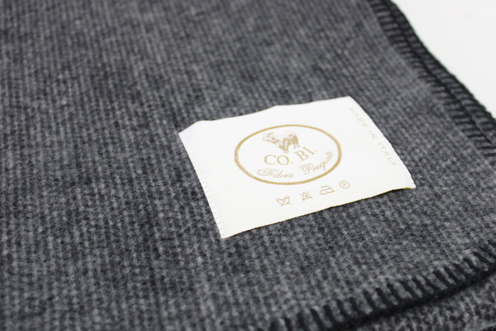 Copertina invernale ANTRACITE con bordo punto cavallo Lana e Cashmere