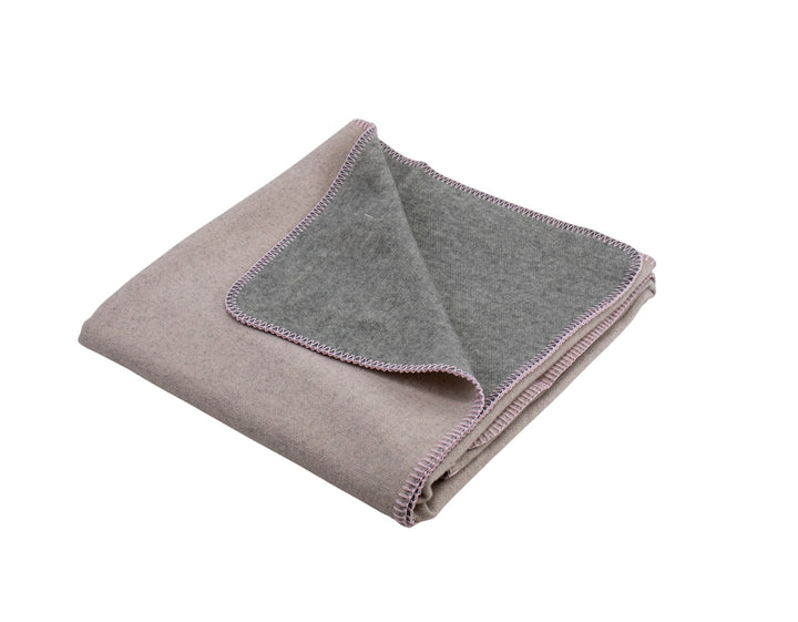 Copertina Double Face Lana e Cashmere Grigio/Rosa / Lettino 150x110 cm - Coperte Baby - CO.BI 90 € CoBi