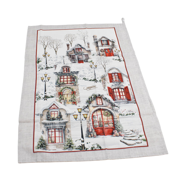 Set 5 pezzi Asciugapiatti Strofinacci Natalizi per Cucina in Cotone