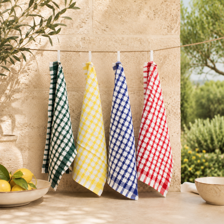 Set of 6 Egyptian Cotton Kitchen Towels WAFER
