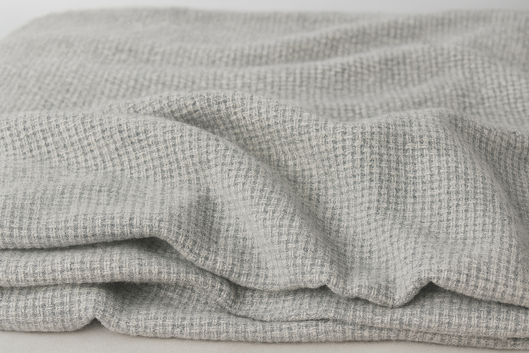Coperta GIULY Lana e Viscosa Naturale Grigio chiaro / King Size 270x230 - Coperte Marrone - CO.BI Cashmere 240 € CoBi