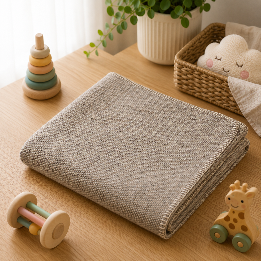Lightweight Baby Blanket Wool and Rayon GIULY