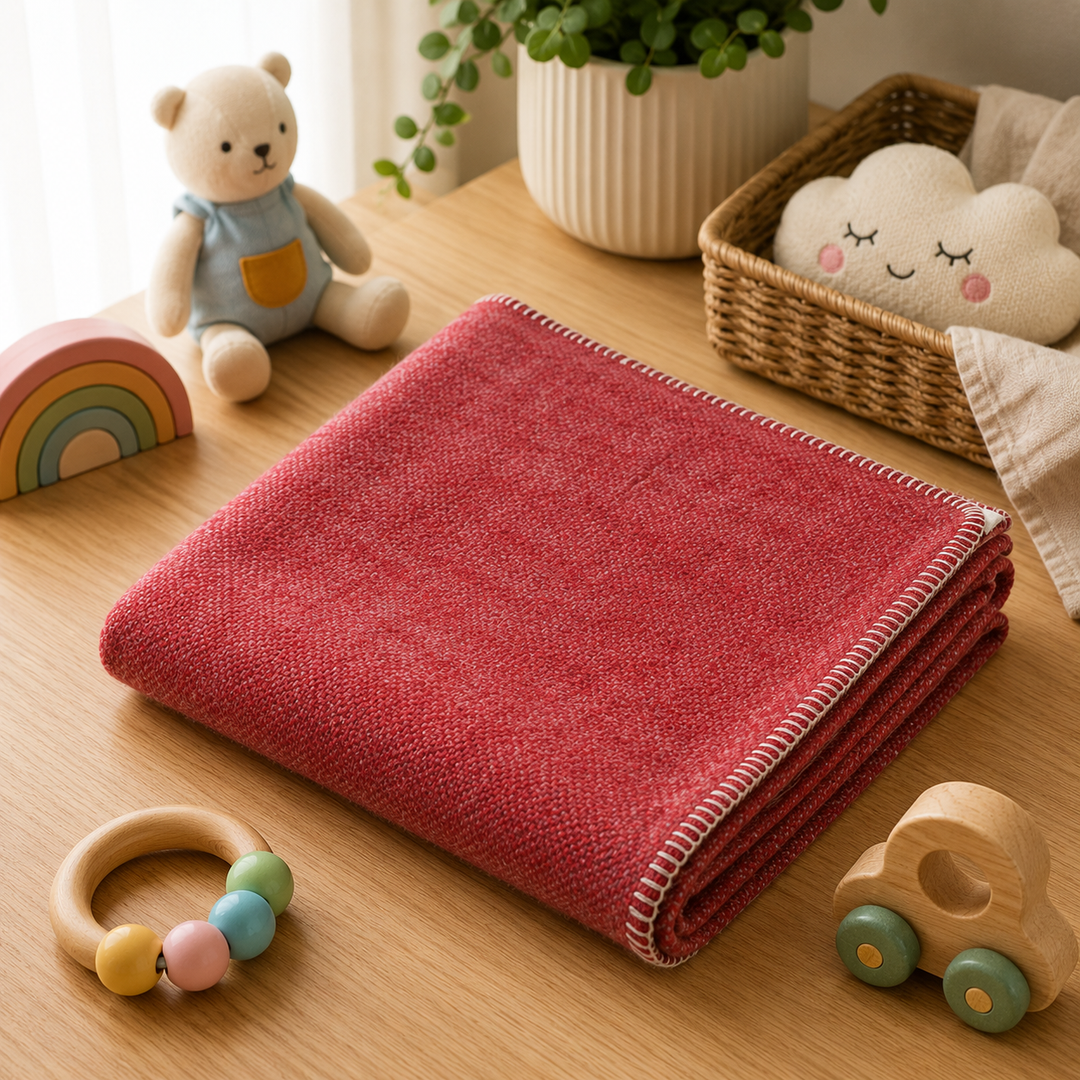 Lightweight Baby Blanket Wool and Rayon GIULY