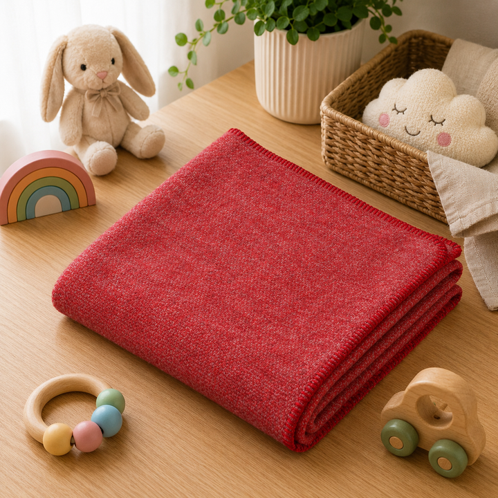 Lightweight Baby Blanket Wool and Rayon GIULY