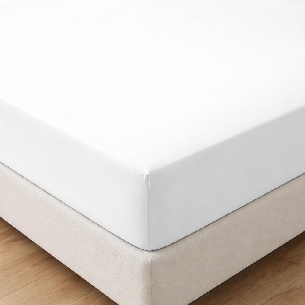 Lenzuolo sotto con angoli color bianco in percalle