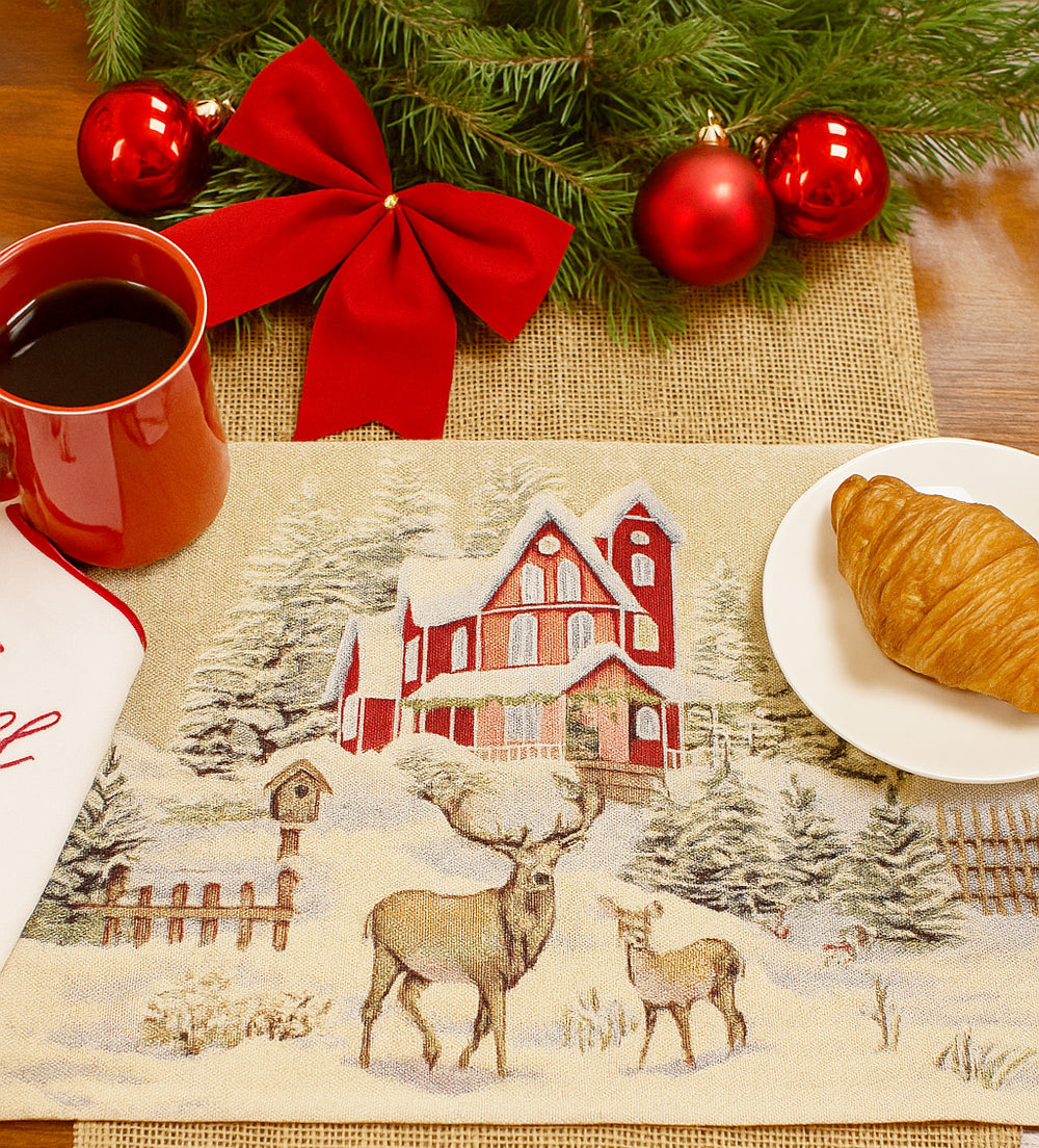 Tovaglietta americana con casa di Natale