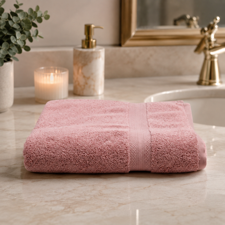 Telo Doccia Asciugamano Spugna con fascia jacquard MADREPERLA