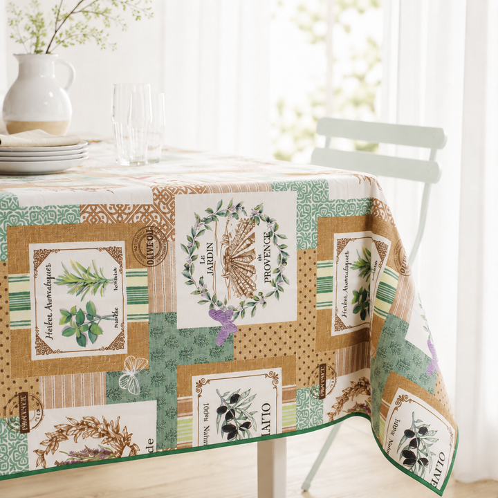Luxury Stain-Resistant Tablecloth 8/10 People PROVENCE