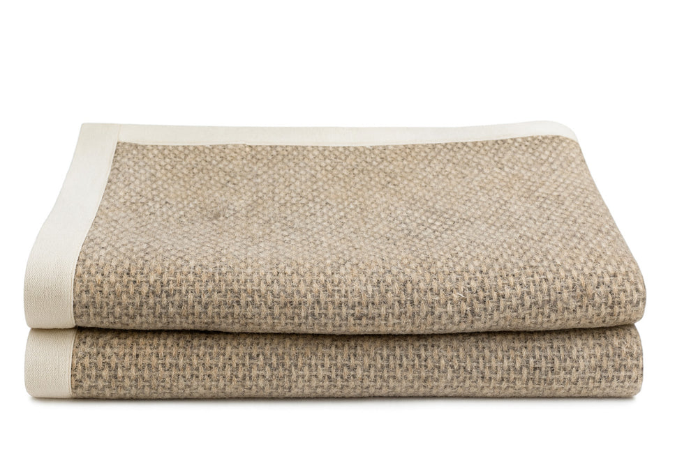 Coperta GIULY Lana e Viscosa Naturale Beige / King Size 270x230 - Coperte Marrone - CO.BI Cashmere 240 € CoBi