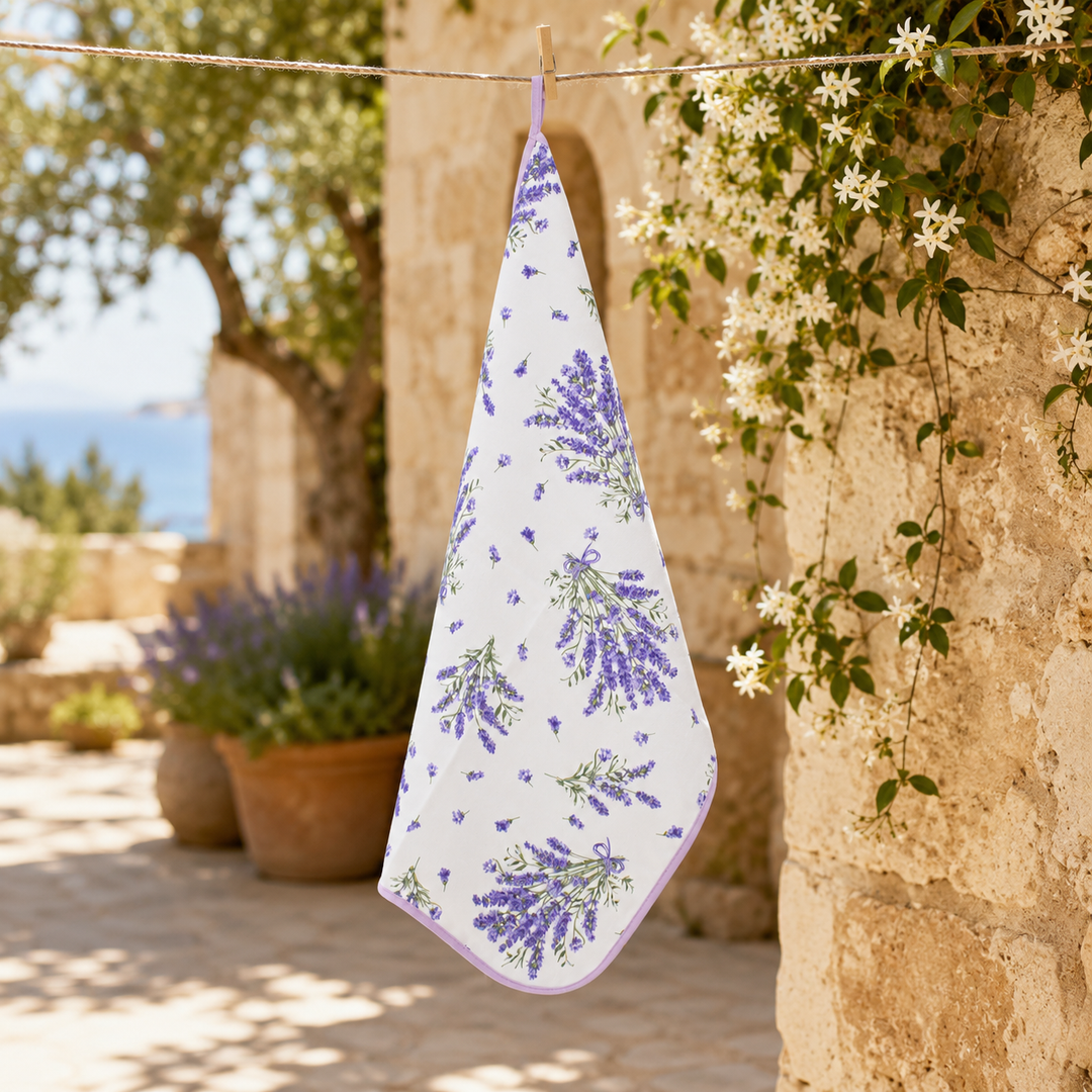 Asciugapiatti da cucina con disegno lavanda
