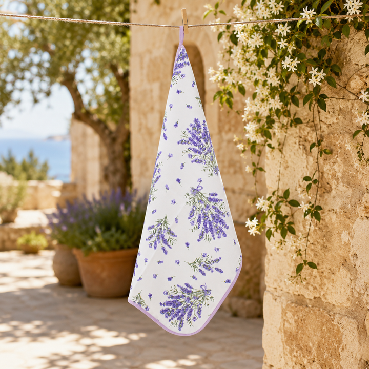 Asciugapiatti da cucina con disegno lavanda