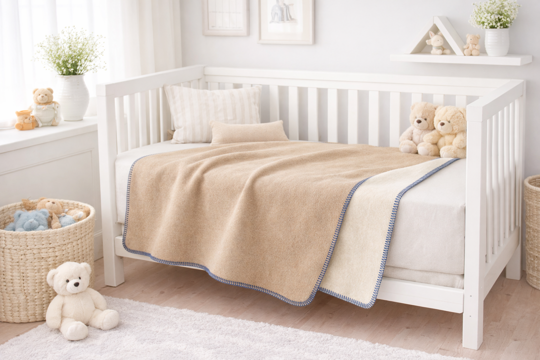 Copertina per lettino in misto cammello double face