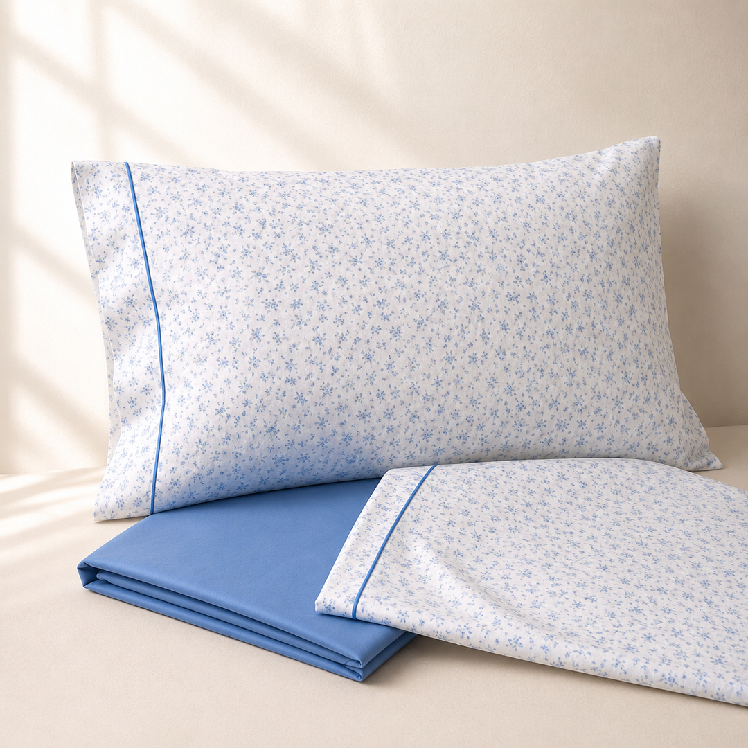 Floral Pure Cotton Bed Sheet Set Made in Italy – DEBBY