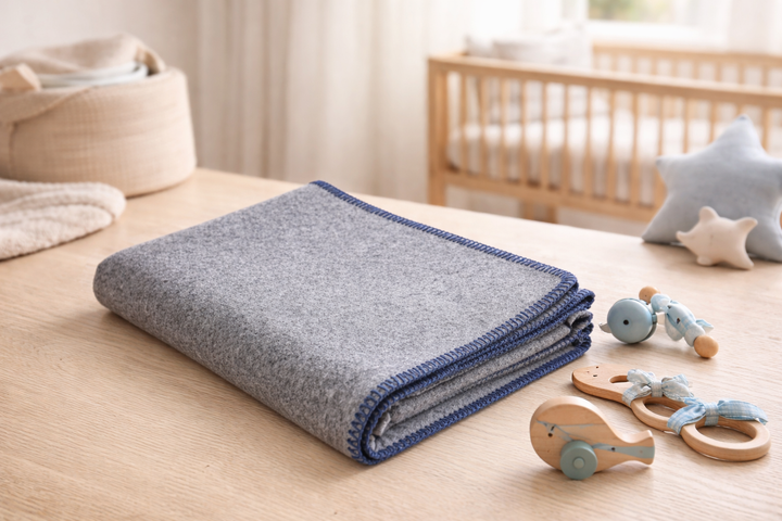 Coperta per culla di misto lana invernale grigio