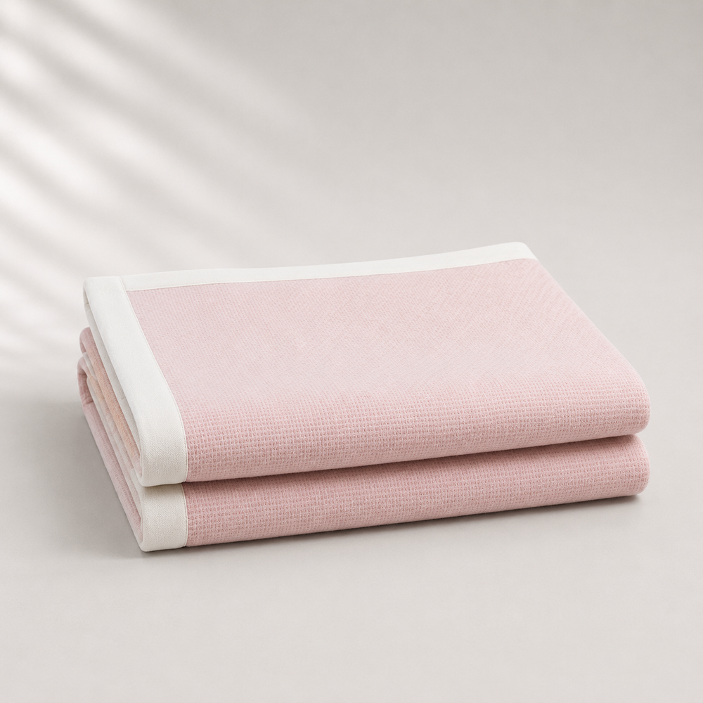 Coperta di misto lana di colore rosa melange