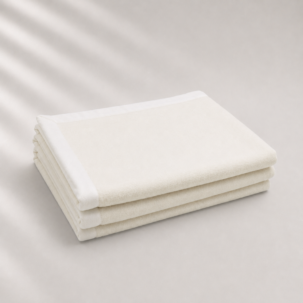 Coperta matrimoniale colore bianco naturale